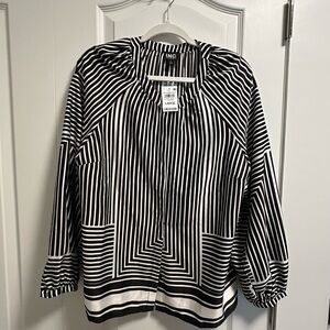 INC International Concepts Women's Geometric Striped Blouse